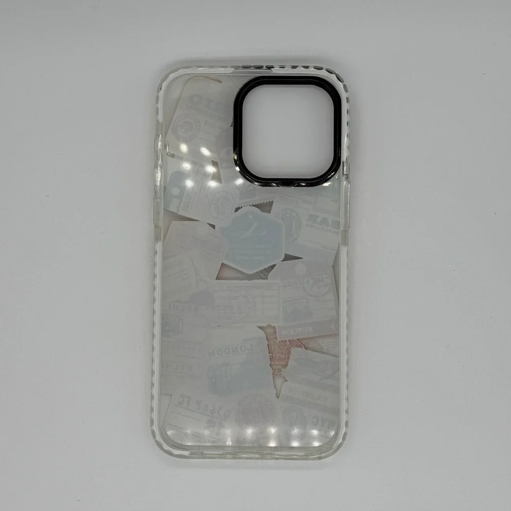 iPhone 15 Pro Max Travel-Themed Clear Phone Case